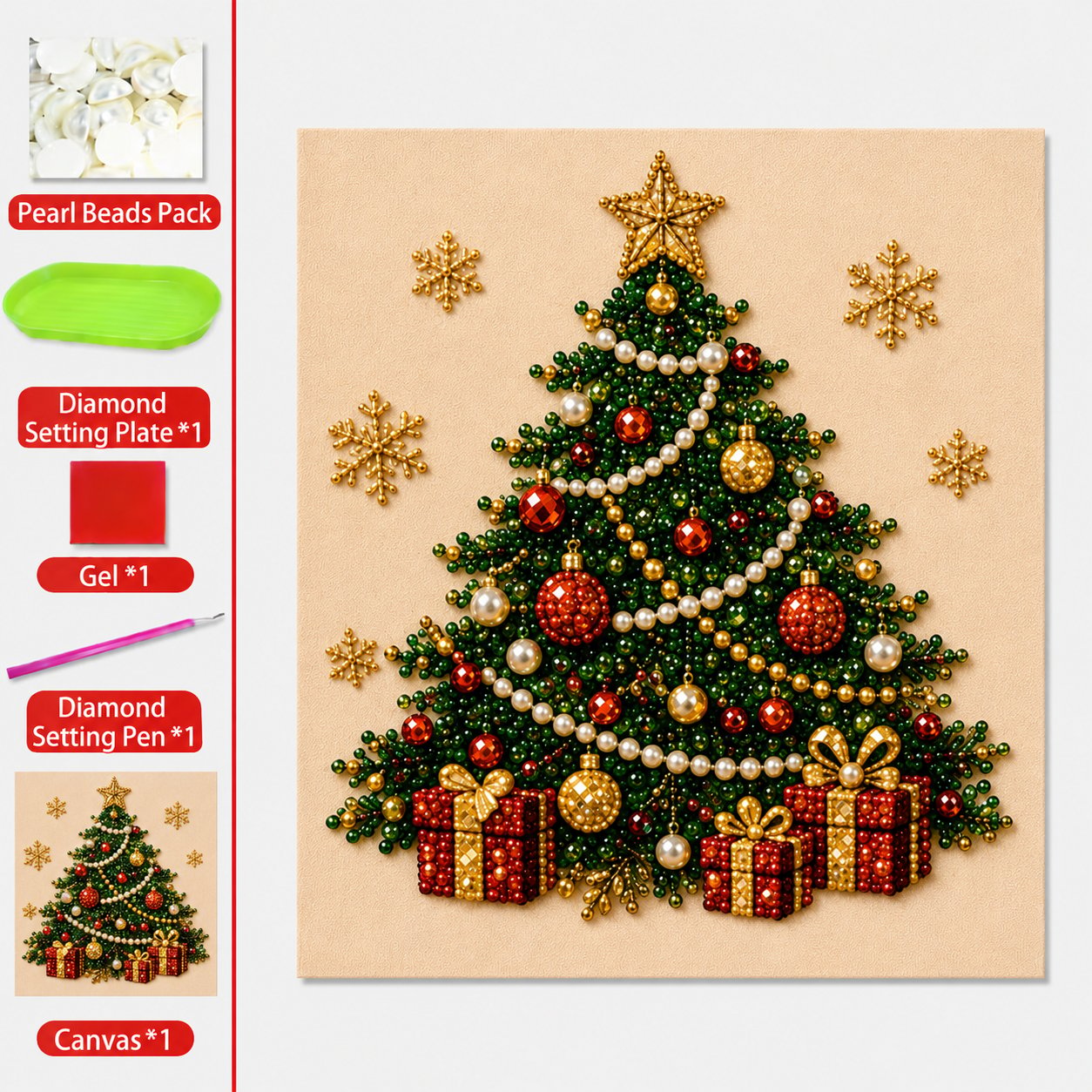 🧘Relaxing & Beginner Friendly -🌲DIY Pearl Diamond Painting Art Christmas Series Kit