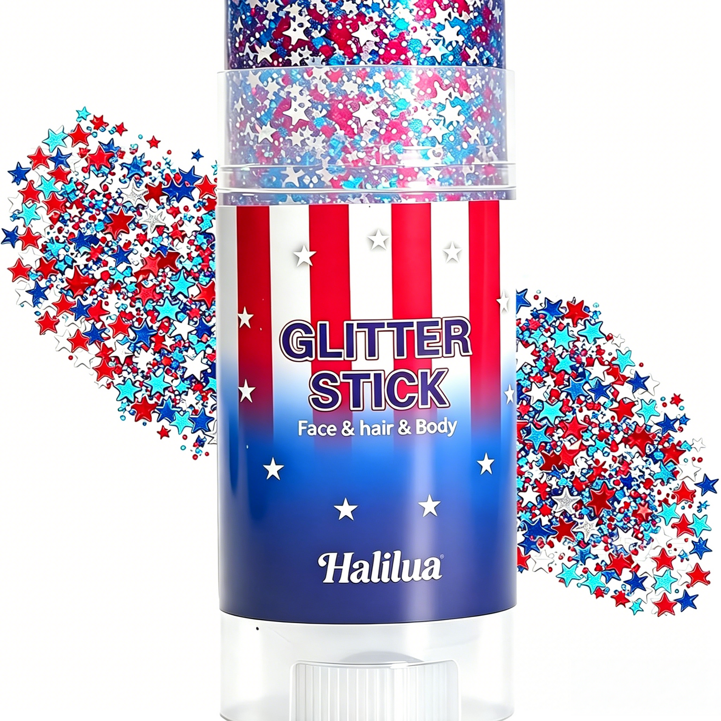🦅4th of July Glitter Stick✨🔔Red, White & Blue Body & Hair Sparkle