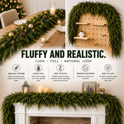 🏆2026 HOT SALE💥 Pre-lit Christmas Cedar Garland