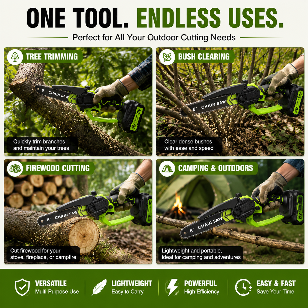⚡Mini Chainsaw 🔋 8-Inch Portable Electric Chainsaw for Tree Trimming & DIY  URL Handle