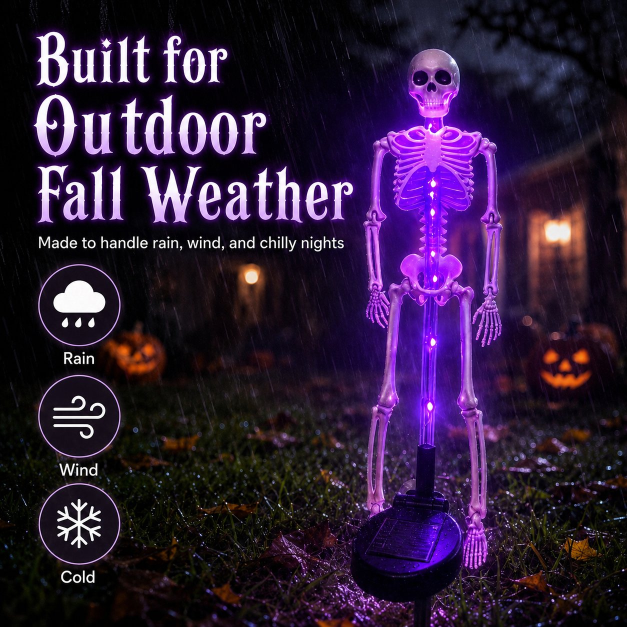 🔥HOT SALE💜💀 Solar Skeleton Yard Stake – Spooky Halloween Outdoor Light Decoration