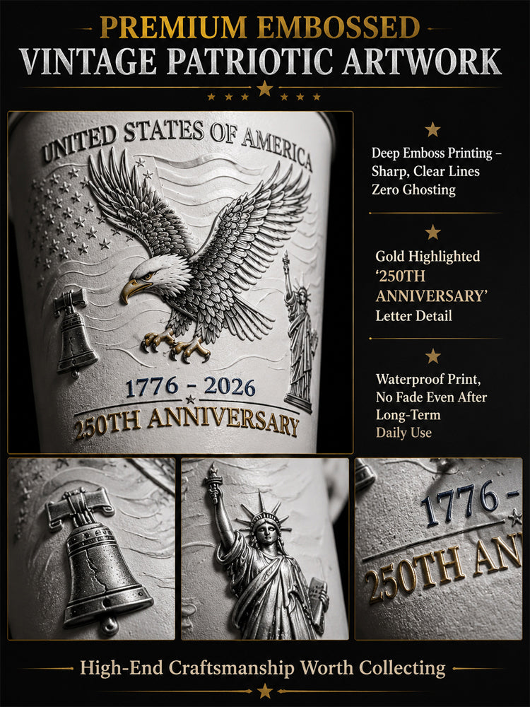 🥂 Toast to the 250th anniversary of our nation! Pour your chilled beverage, and watch the Star-Spangled Banner 🇺🇸 appear vividly on the cup surface.