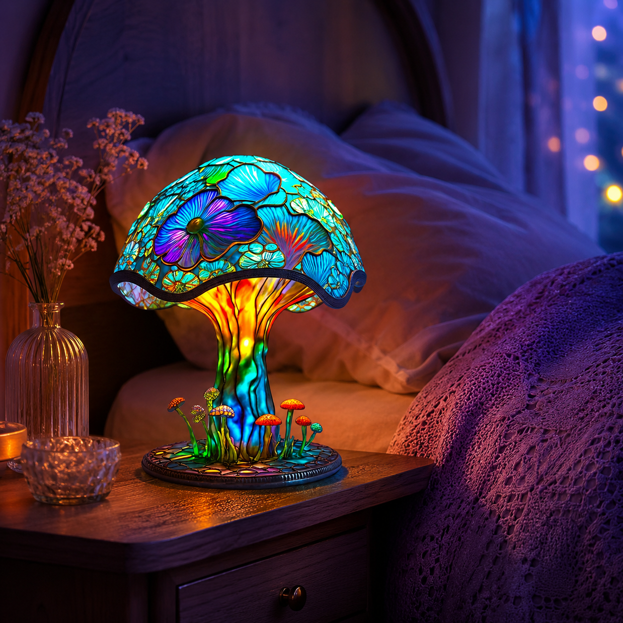🍄 Tiffany-Style Mushroom Lamp ✨ Transform Any Space with Magical Glow