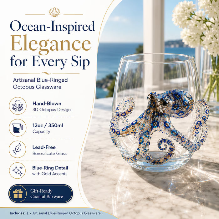🌊 3D Ocean Animal Glass – Sculptural Marine Life Drinkware