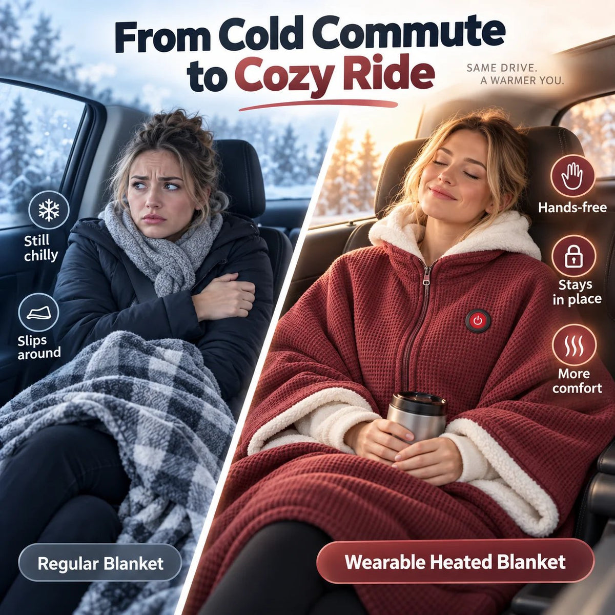 🔥 🔥Wearable Heated Blanket Shawl – Cozy Hands-Free Warmth🔥
