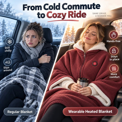 🔥 🔥Wearable Heated Blanket Shawl – Cozy Hands-Free Warmth🔥