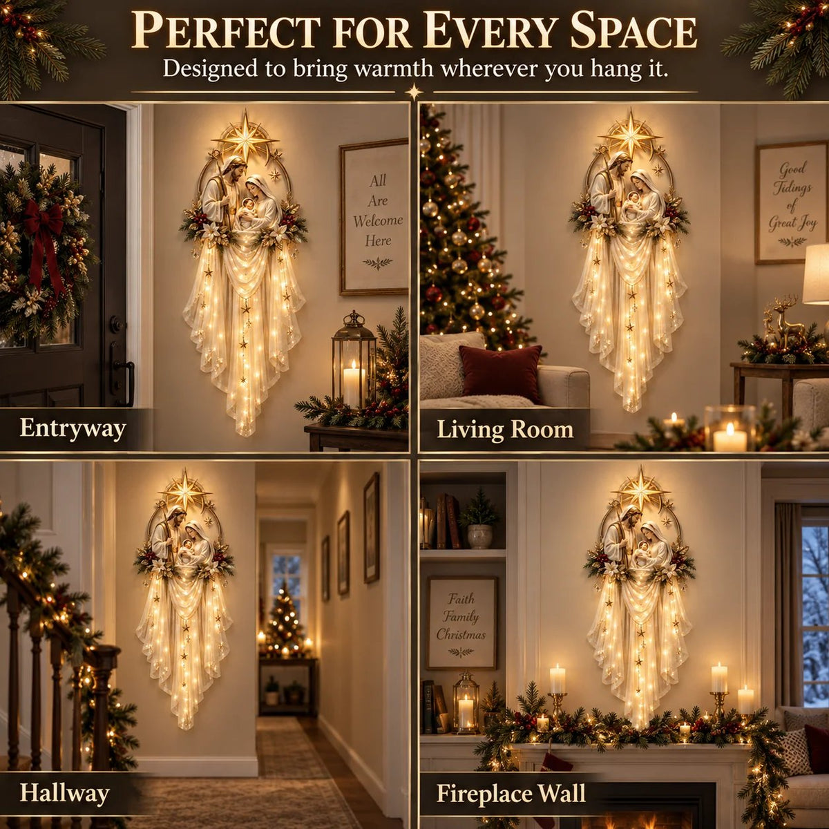 ✨49% OFF Today | Holy Family Star Veil – Meaningful Christmas Wall Decor