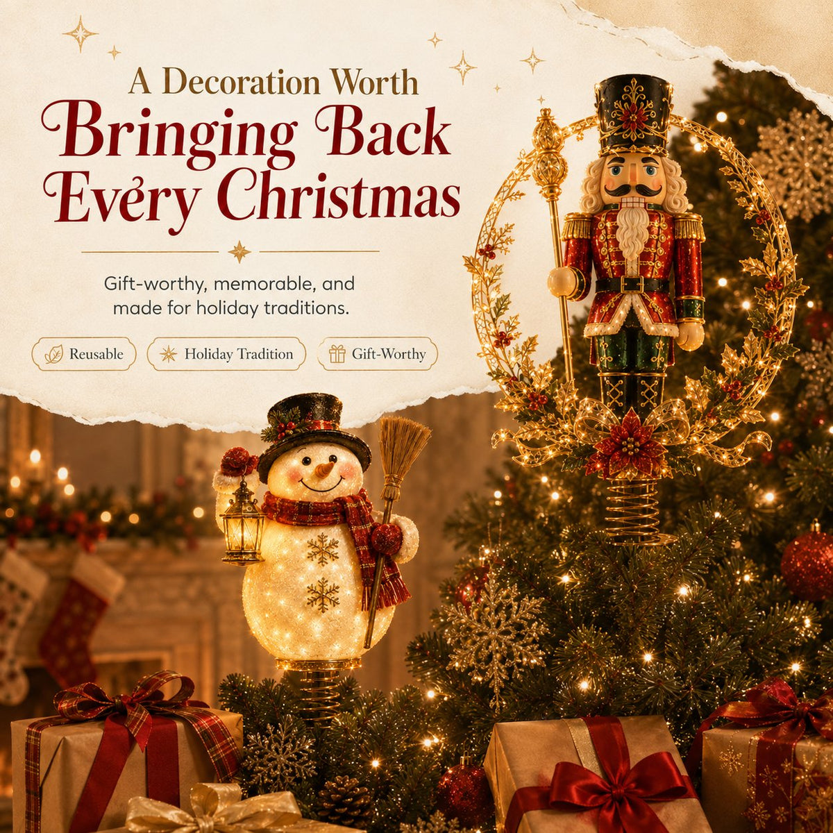 ⏳ Last Day 50% OFF – 🎅  Lighted Christmas Tree Topper Collection ✨