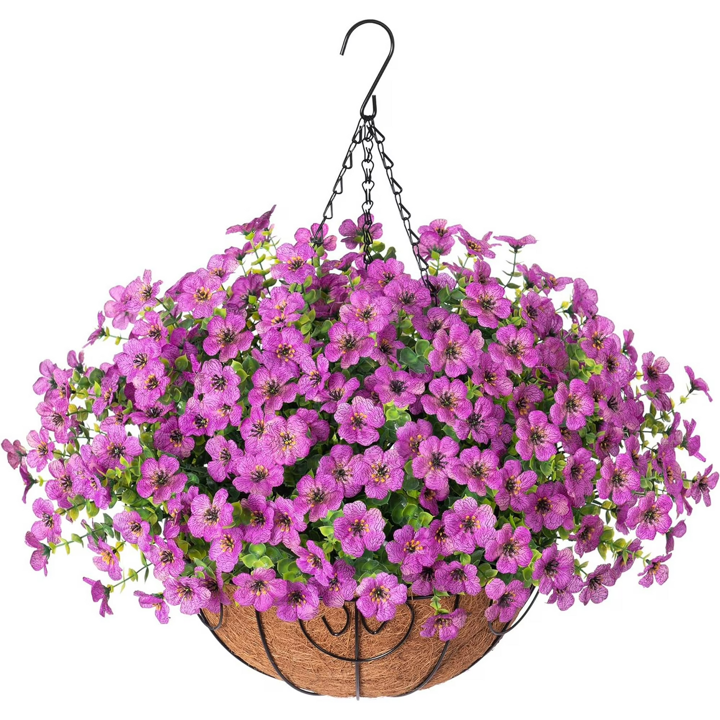 Last Day of Sale! 💐 Artificial Daisy Hanging Basket -🏡 Low Maintenance Outdoor Silk Flower Planter for Patio & Garden