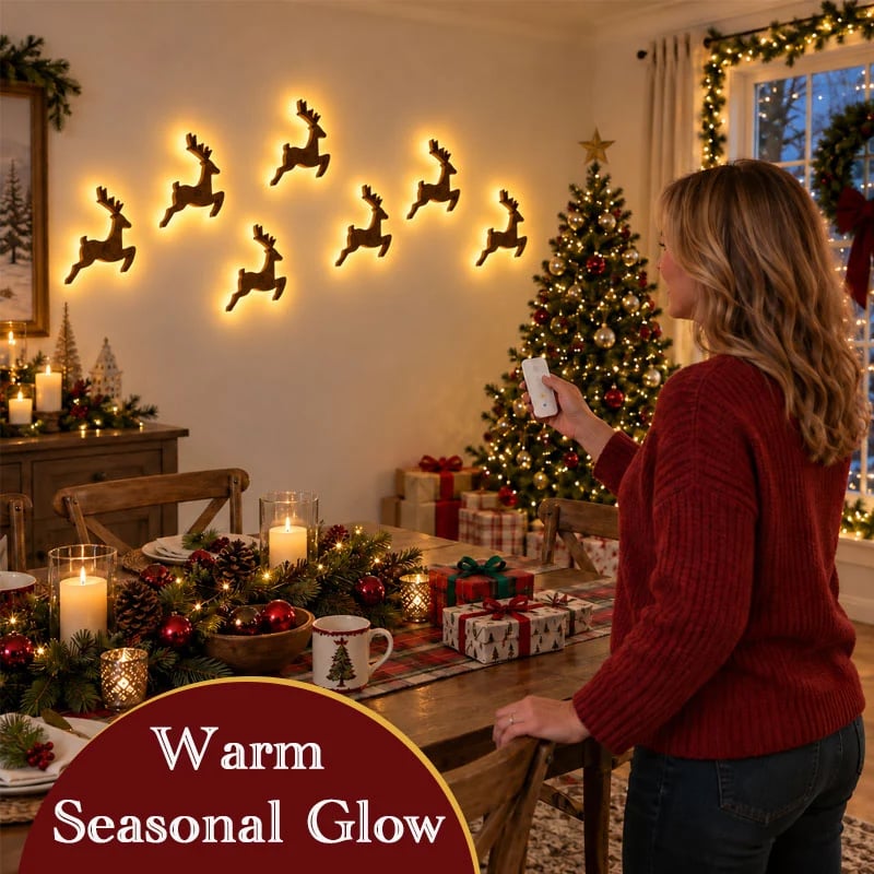 🎄Christmas Sale 49% Off -🦌 LED Reindeer Wall Decorations - Festive Christmas Lighting🎅