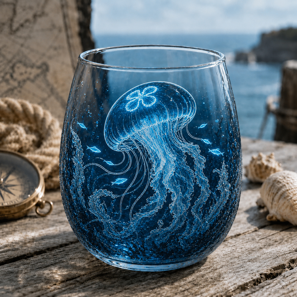 🌊 7-Piece Legendary Ocean Treasure Crystal Set for Whiskey Lovers & Home Bar Collectors ⚓✨