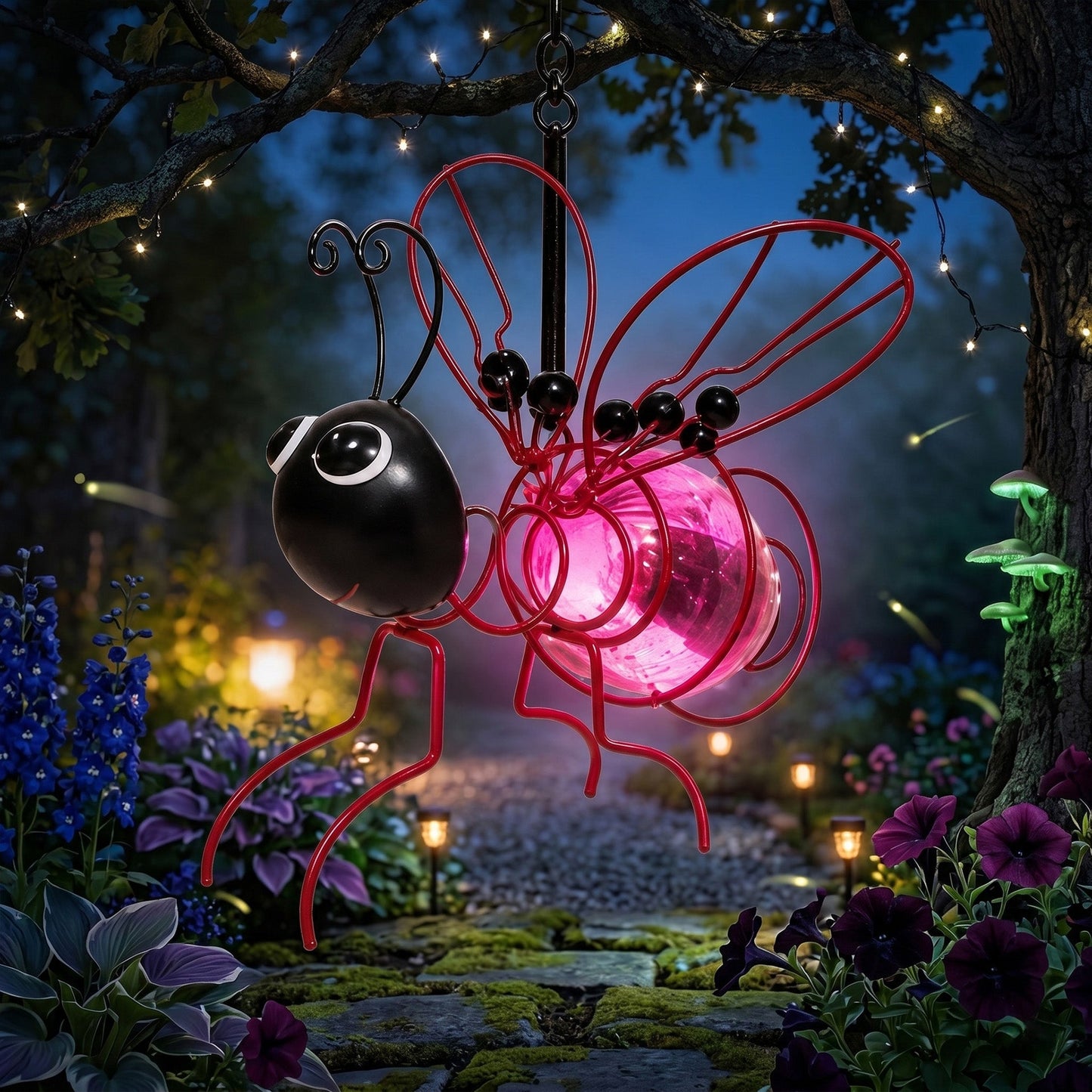 🐝Outdoor Hanging Solar Bee Light - Perfect Gift For Plant Lovers Moms Or Literally Anyone Who Smiles❤️