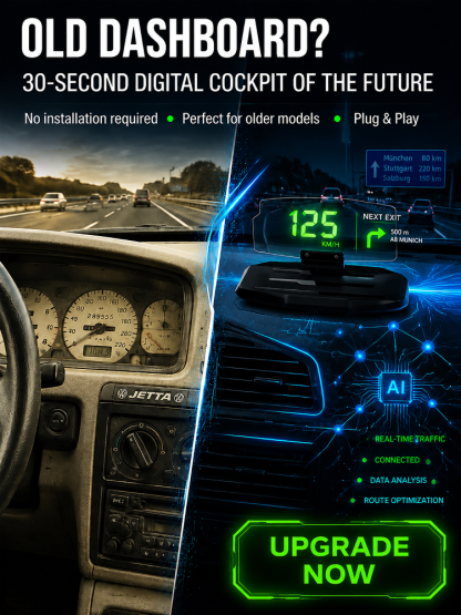 🚗 AI Smart Car HUD Display | Solar Powered | Zero Wiring Setup | Night Vision Radar 🛡️