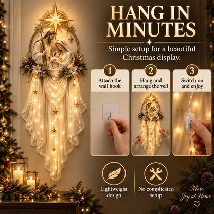 ✨49% OFF Today | Holy Family Star Veil – Meaningful Christmas Wall Decor