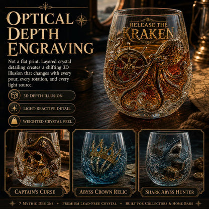🌊 Legendary Ocean Treasure Crystal Set for Whiskey Lovers & Home Bar Collectors ⚓✨