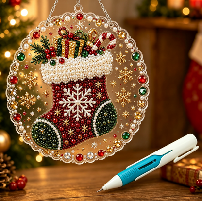 🎄 LIMITED TIME！！ 49% OFF – ✨ 🎄 Christmas Pearl Diamond Art Ornament Kit – DIY Handmade Holiday Hanging Decor 🎅💎