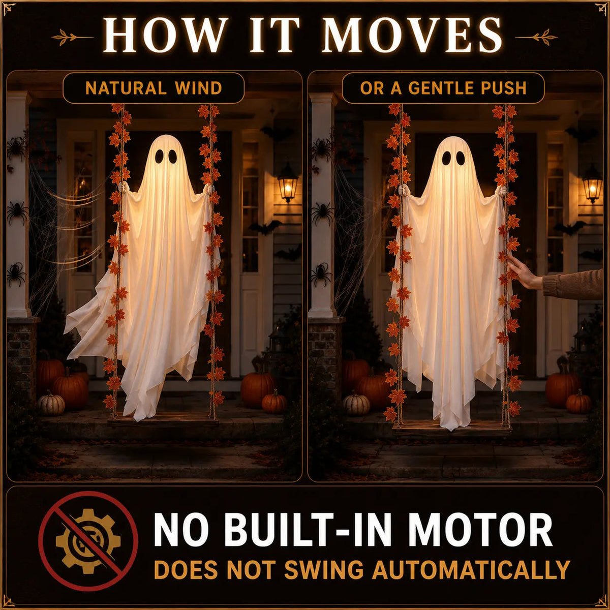 👻Halloween Swinging Ghost Light Create A Magical Haunted Porch This Halloween💡
