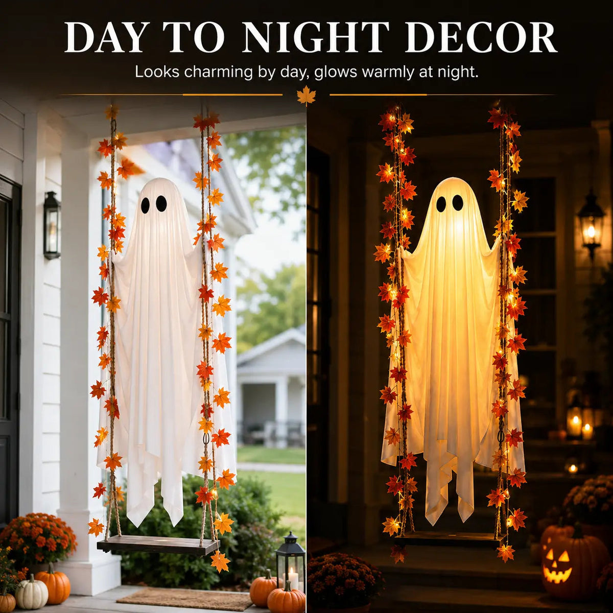 👻Halloween Swinging Ghost Light Create A Magical Haunted Porch This Halloween💡