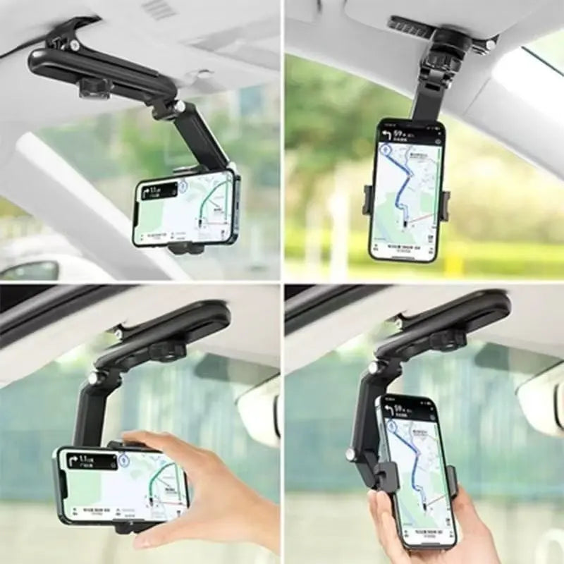 🔥HOT SALE-📱New 1080° Multi-function Sun Visor Universal 360 Degree Rotating Phone Holder✨