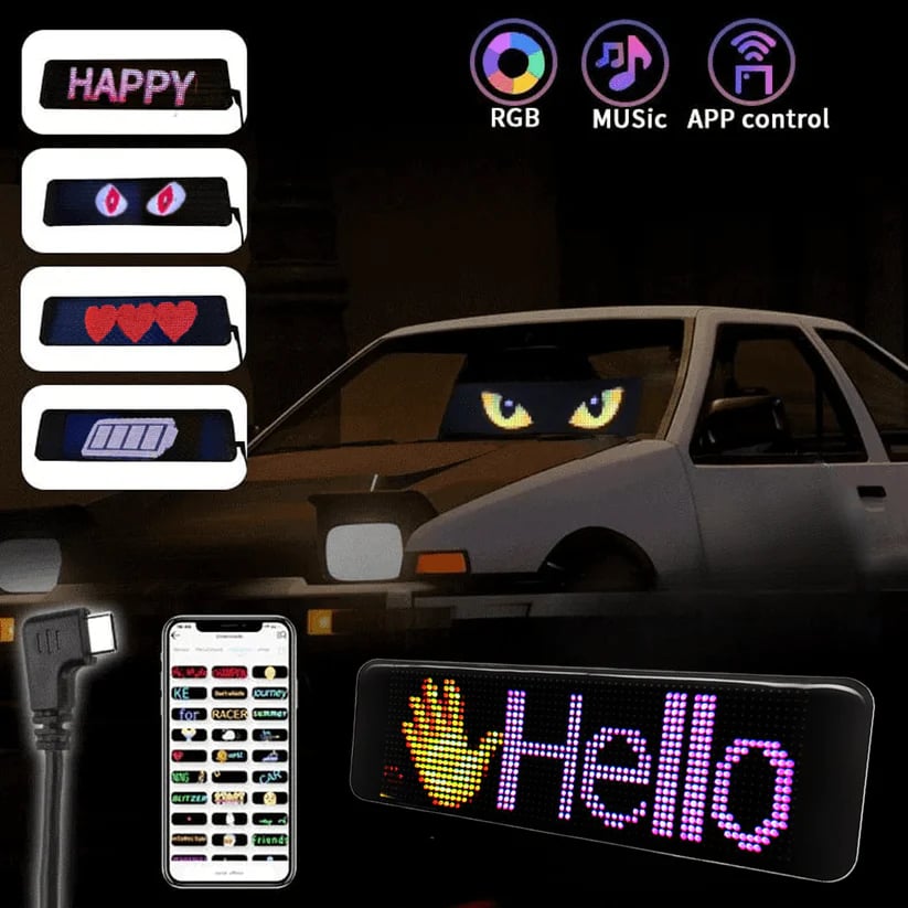 🔥Flash Sale✨DIY Car Dynamic LED Smart Colorful Eye Lamp Soft Screen