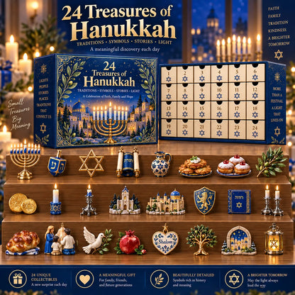 🔥Buy 2 Get 20% OFF🔥24 Treasures of Hanukkah – Traditions, Symbols & Light Countdown Calendar