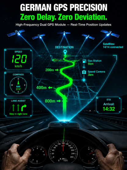 🚗 AI Smart Car HUD Display | Solar Powered | Zero Wiring Setup | Night Vision Radar 🛡️