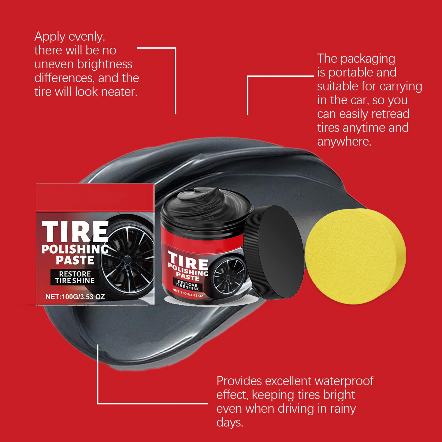 🔥Buy 1 get 1 free  ✨ Tire Shine Wax | Premium Gloss Protection Coating