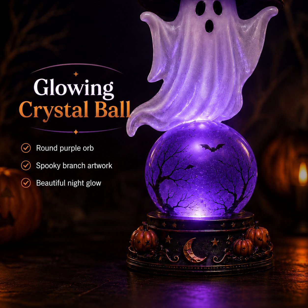 🎃Early Purchase - 50% OFF Now👻Halloween Raven Crystal Ball Lighted Decor