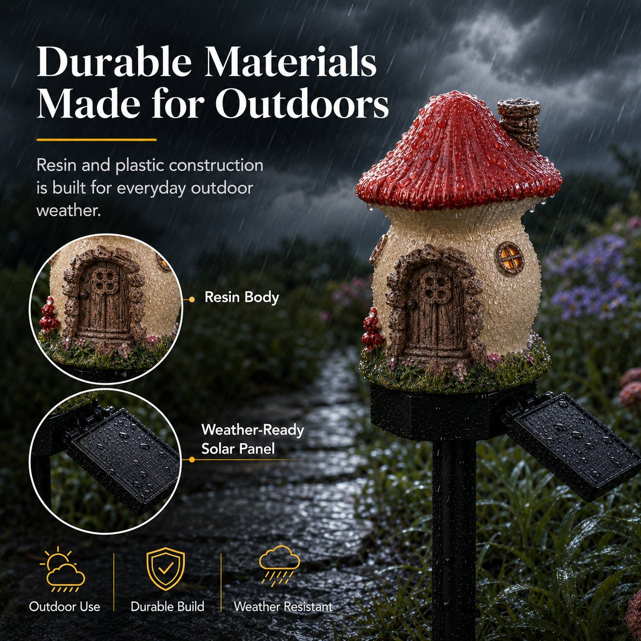 🔥Last Day 55% OFF 🔥 Solar Fairy-Tale Mushroom Cottage Garden Light