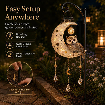 🎉 Solar Owl Moon Garden Light（21.3in*7.9in*13.0in）