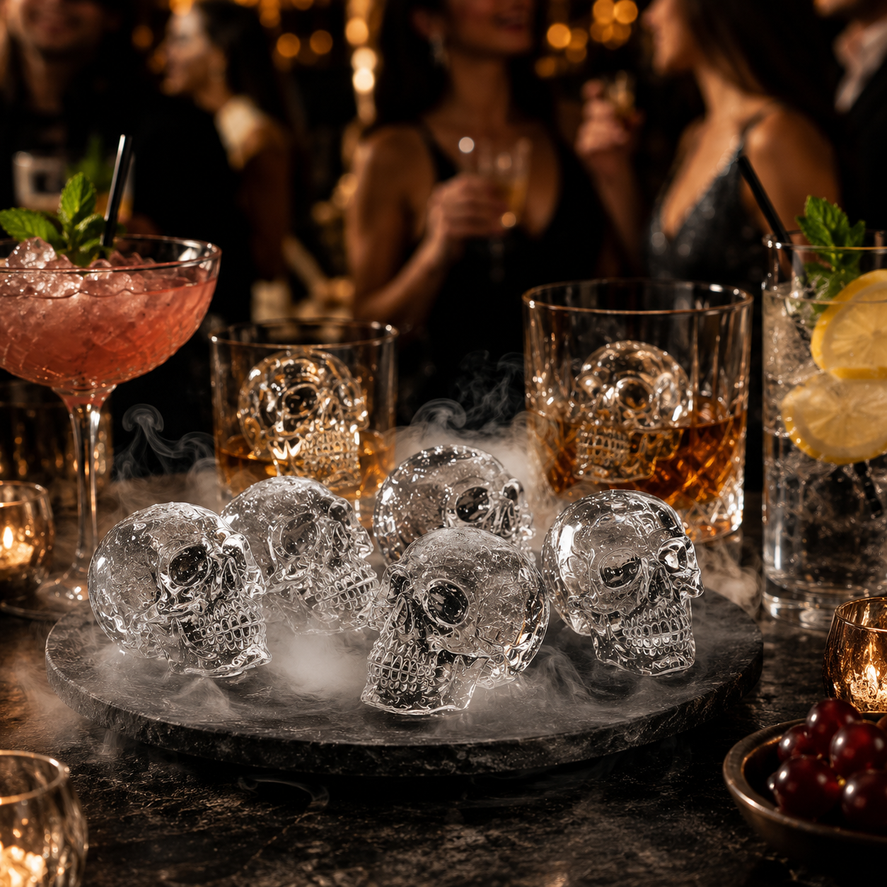 🥳2026 HOT SALE💀🧊 50% OFF! DIY Silicone Skull Ice Cube Tray – Giant slow-melt skull for whiskey, cocktails & more✨
