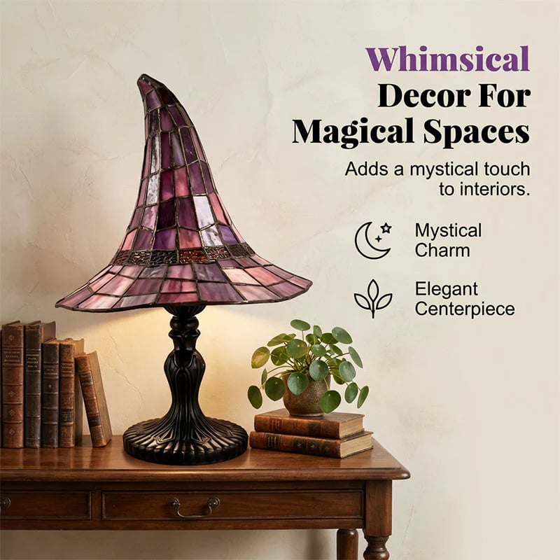 ✨Limited Edition 50% OFF🧙‍♀️ Stained-Resin Witch Hat Lamp – Enchanting Gothic Ambient Light
