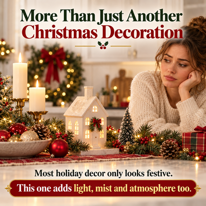 🏠 Christmas House Aroma Diffuser – Gentle Mist & Glowing Windows