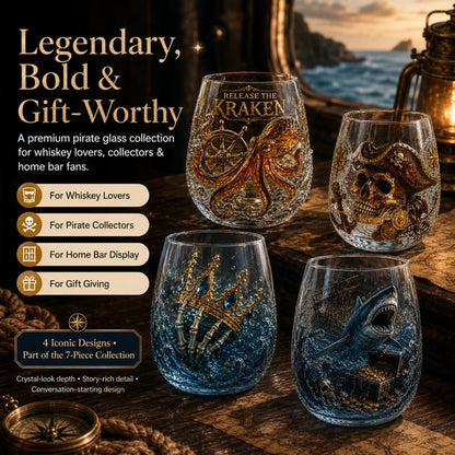 🌊 Legendary Ocean Treasure Crystal Set for Whiskey Lovers & Home Bar Collectors ⚓✨