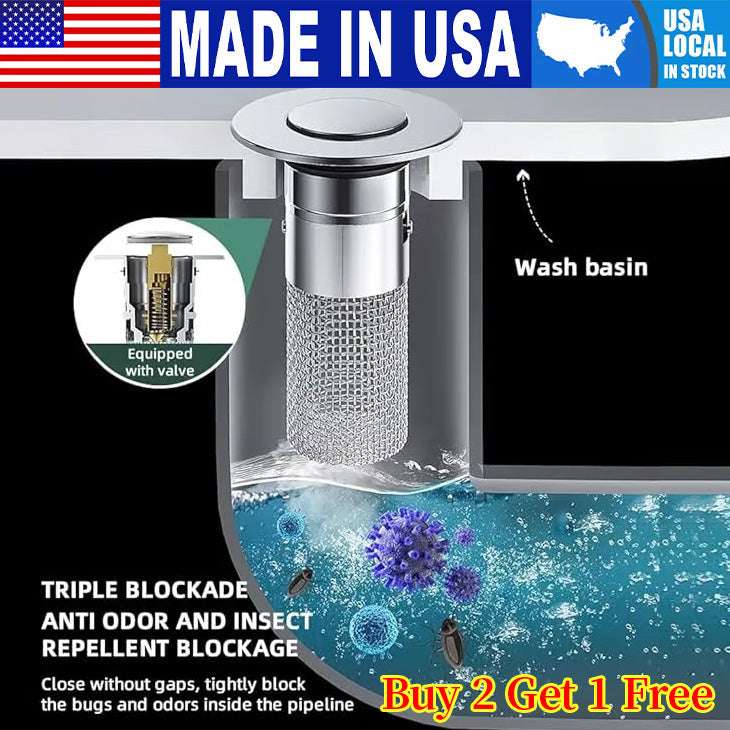 Offer ends TODAY!-🔥Pop Up Sink Drain Strainer----🛀Removes odors and prevents blockages