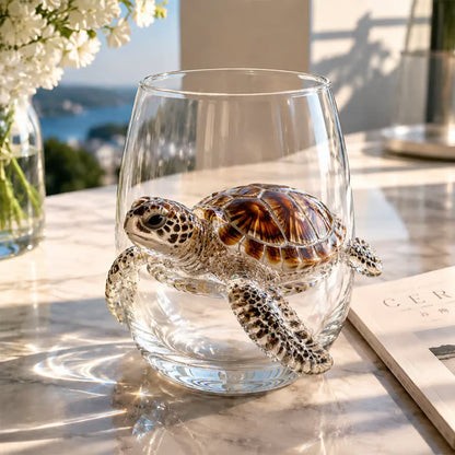 🌊 3D Ocean Animal Glass – Sculptural Marine Life Drinkware