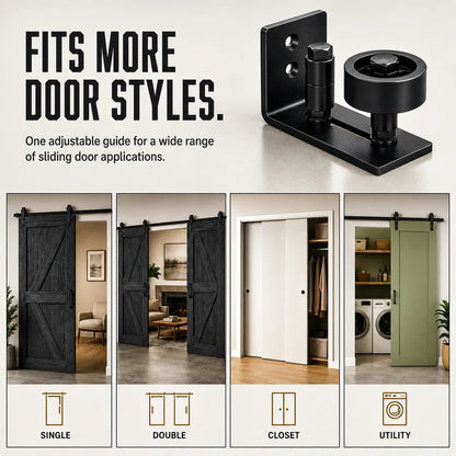 🔥HOT SALE🔥8-in-1 Adjustable Barn Door Floor Guide – Wall-Mount Stay Roller for Smooth, Stable Sliding