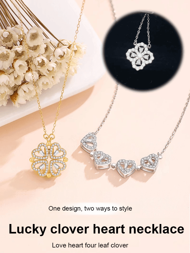 Lucky Heart Clover Necklace