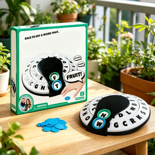 🎲Spin & Shout Word Game – Fast-Paced Family Game with Letter Wheels, Spinner Device & 20 Tokens