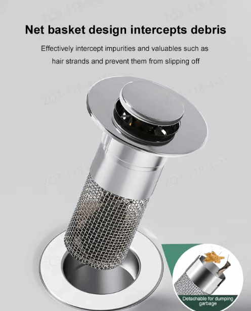 Offer ends TODAY!-🔥Pop Up Sink Drain Strainer----🛀Removes odors and prevents blockages