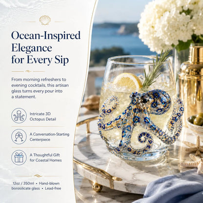 ⏰Last day Promotion 🔥-🎁The Perfect Beach House Gift🌊3D Ocean Animal Artisan Glassware Collection