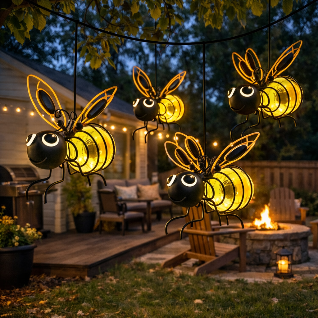 🐝Outdoor Hanging Solar Bee Light - Perfect Gift For Plant Lovers Moms Or Literally Anyone Who Smiles❤️