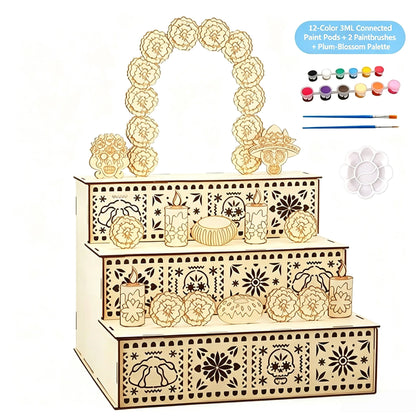 🔥Last Day 49% OFF - 🎃🏵️Day of the Dead Wooden Altar Display Set | 💕Death is not the end of life, forgetting is(📦Buy 2 Free Shipping)