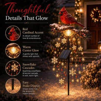🎉🎉49% OFF This Week Promotions❤️ Cardinal Memory Fountain – Lighted Christmas Remembrance Garden Decor