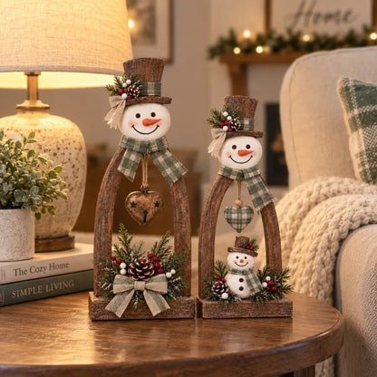 🤎Rustic Vintage Snowman Tabletop Decor Set ☃️