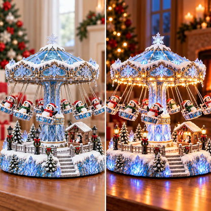 🎄 Christmas offer: 49% off! 🐧 Penguin Winter Swing Carnival – Rotating Christmas decoration with lights ❄️✨