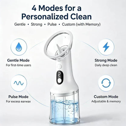👂Electric Ear Wax Removal Kit, Safe Gentle Ear Irrigation Cleaner Tool with 4 Pressure Settings, LED Display, IPX7 Waterproof Dual-Chamber Ear Care Device | Free Shipping