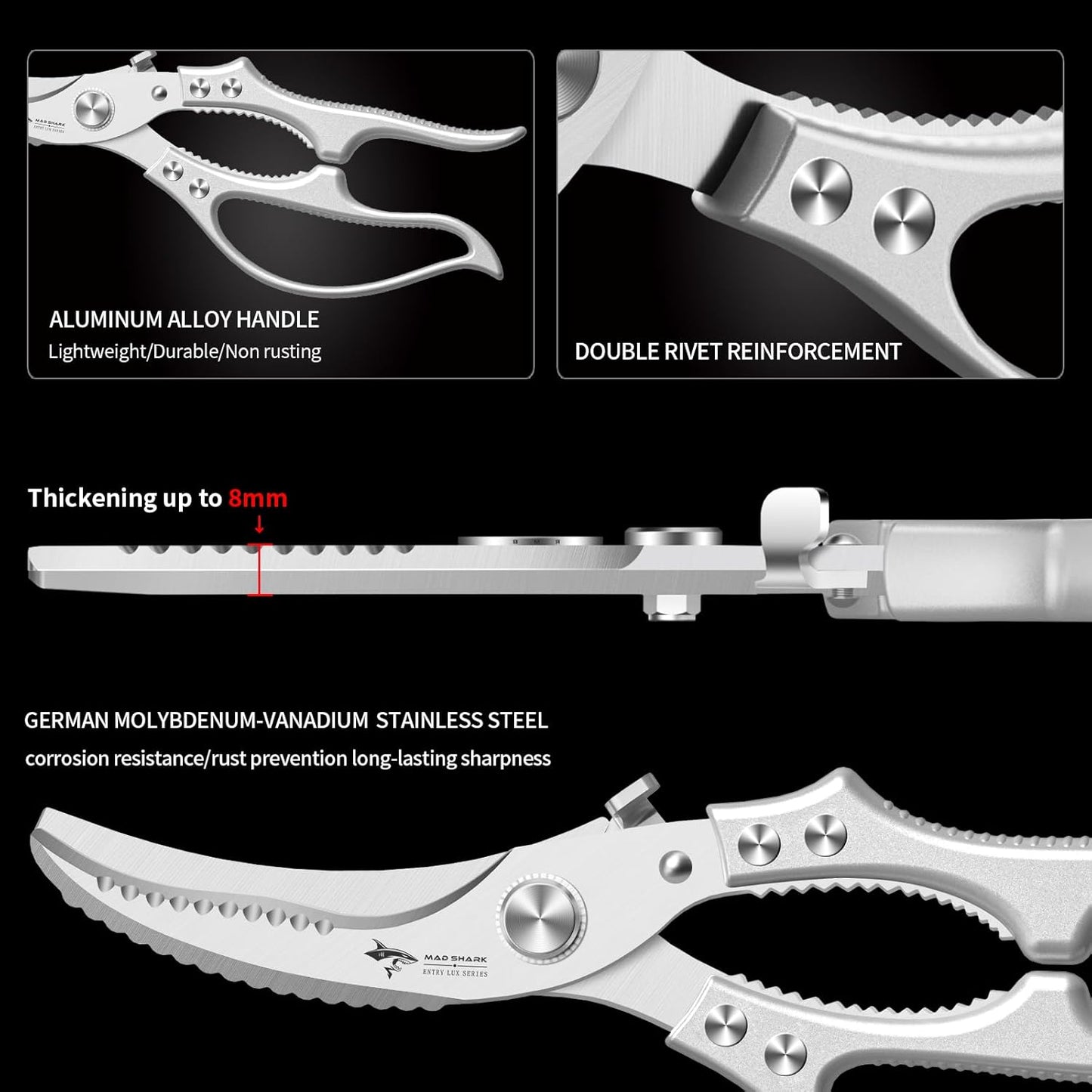 ✂️ LIMITED TIME 50% OFF! ⚡ Heavy-Duty Multifunction Kitchen Shears – 4-in-1 Tool with Fish Scaler, Bottle Opener & Safety Lock 🔪