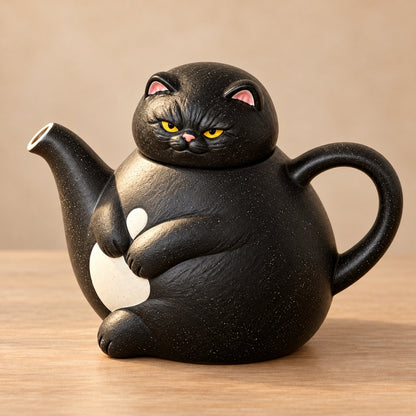 Handcrafted Calico Cat Teapot & Cup Set
