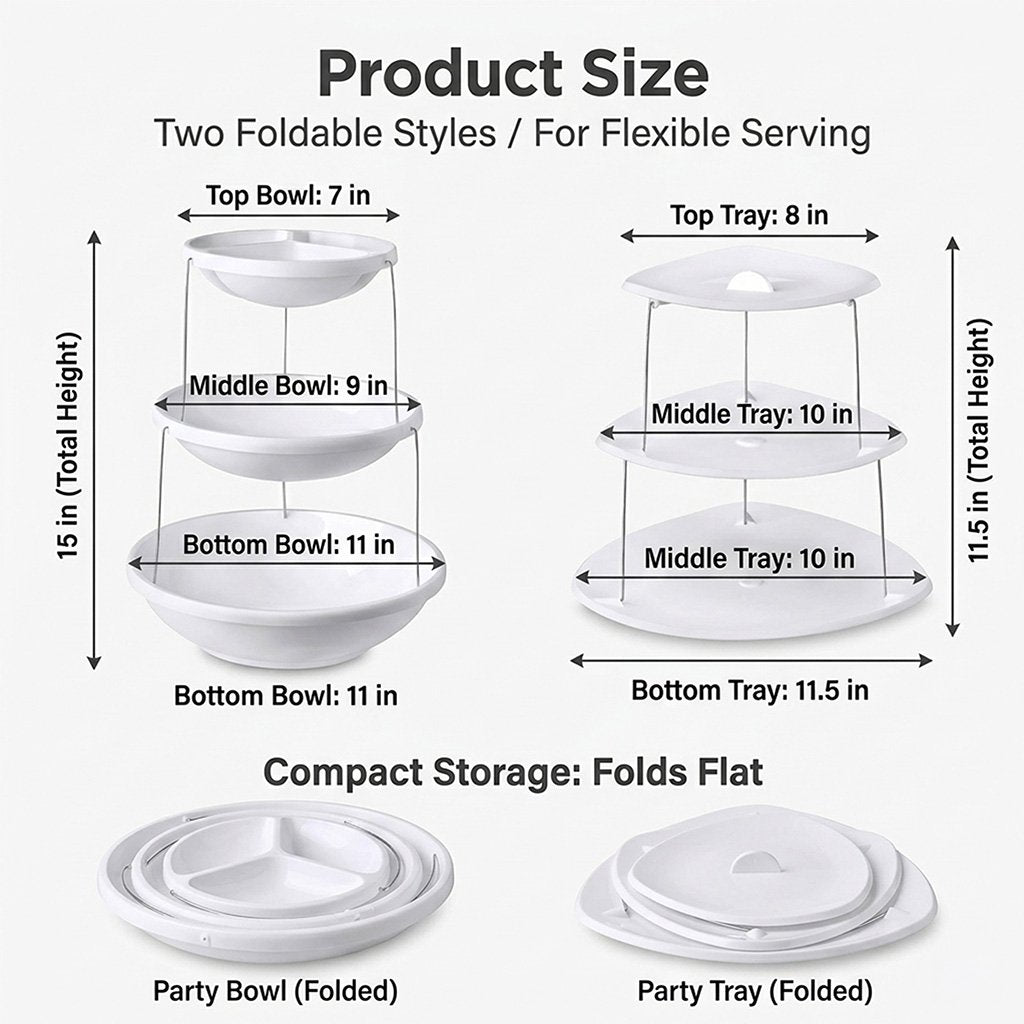 Foldable Pop-Up Snack Serving Trays